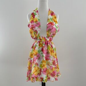 Floral Halter Mini Dress
